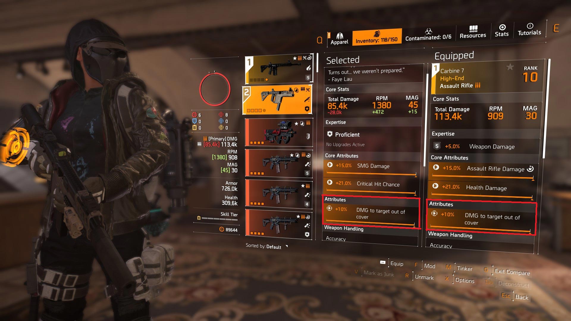 different weapons same 3rd attribute