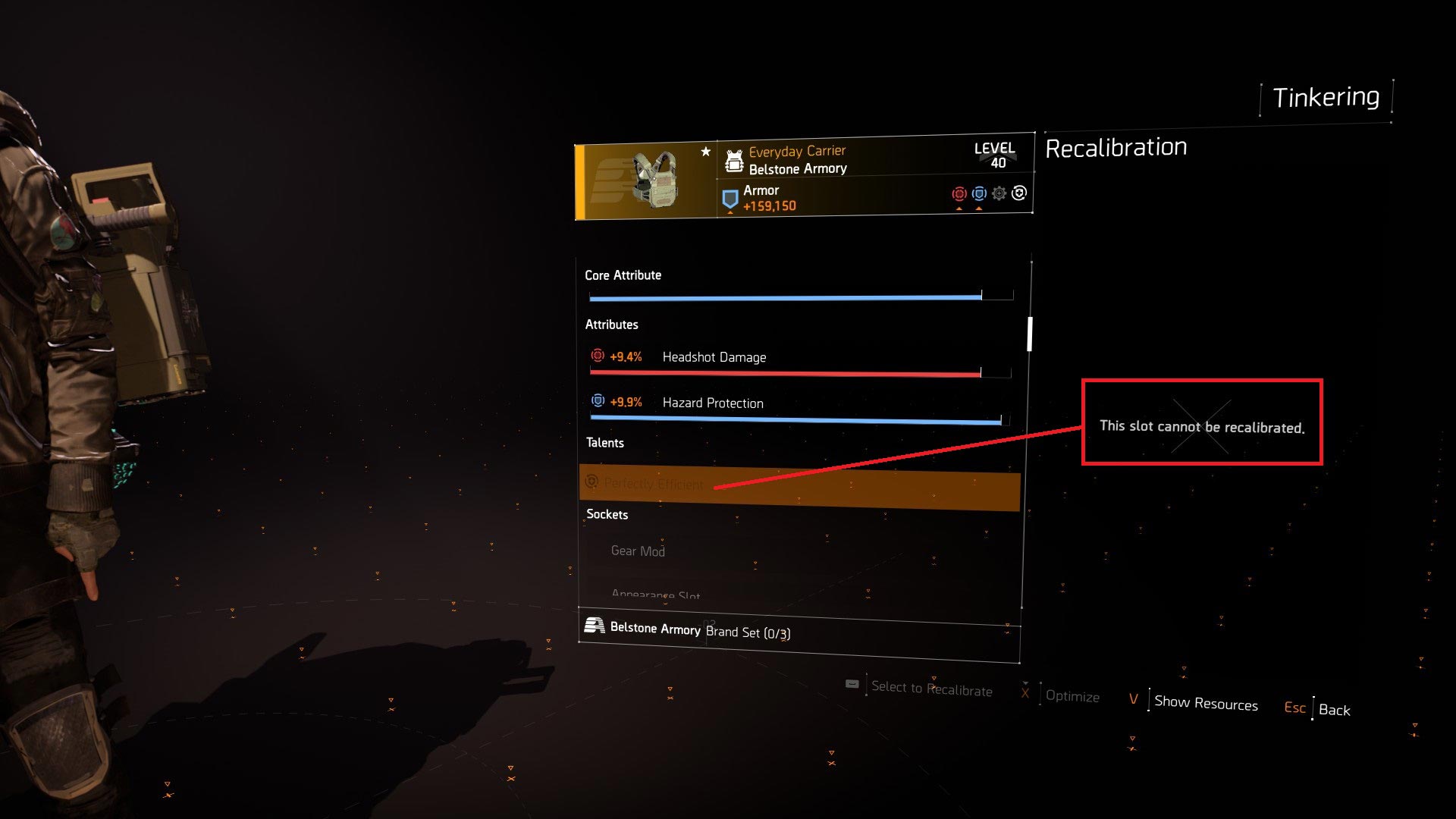 unable to recalibrate named brand set